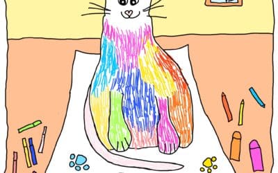 Mijn lieve, schattige kat gaat steeds bovenop mijn schetsboek zitten als ik net wil tekenen.