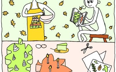 Na een leuke workshop ecoprinten zit ik nu met een aantal grote vellen met mooie prints. Ik vraag me af: wat doe ik ermee?